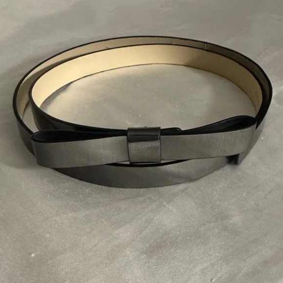 Kate Spade Dark Gray Leather Bow Belt - Picture 8 of 8